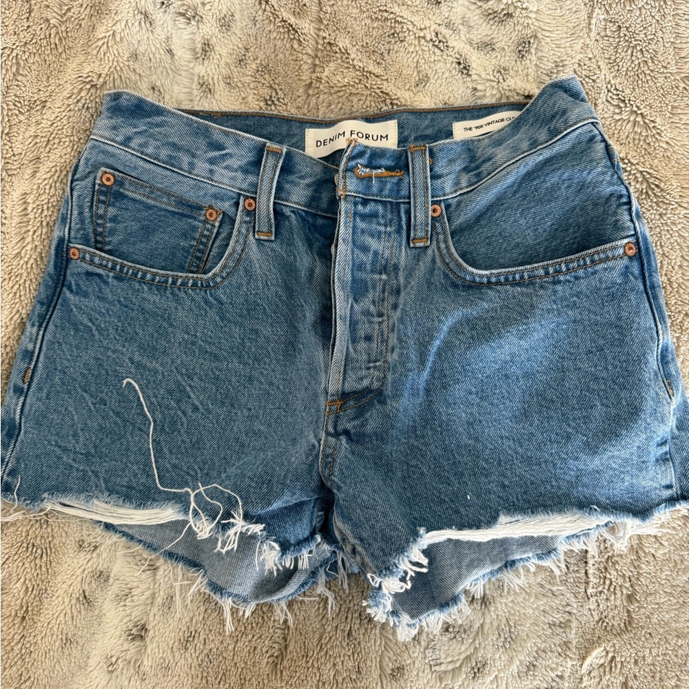 Denim Forum Distressed Blue Jean Shorts